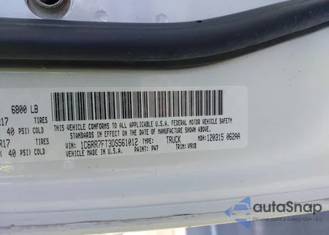 2013 Ram 1500 Tradesman из США, поврежденный, VIN 1C6RR7FT3DS561012